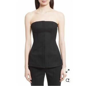 Theory Black Tuxedo Bustier Top Sz 8